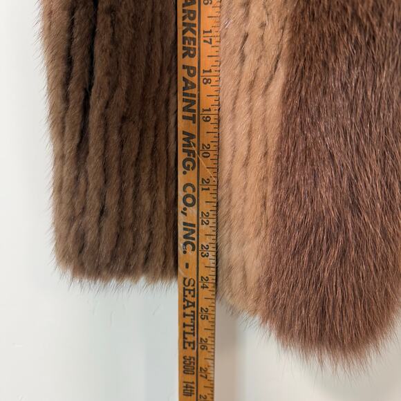 Scandinavian Fur Company Women's Real Fur Vest Brown Small Penny Lane Collar - Picture 5 of 7
